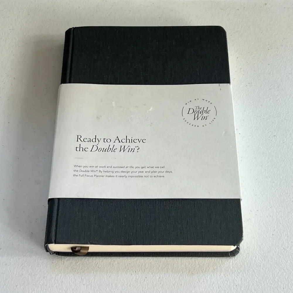 The Double Win Planner Black Hardcover Notebook 9.5 x 6